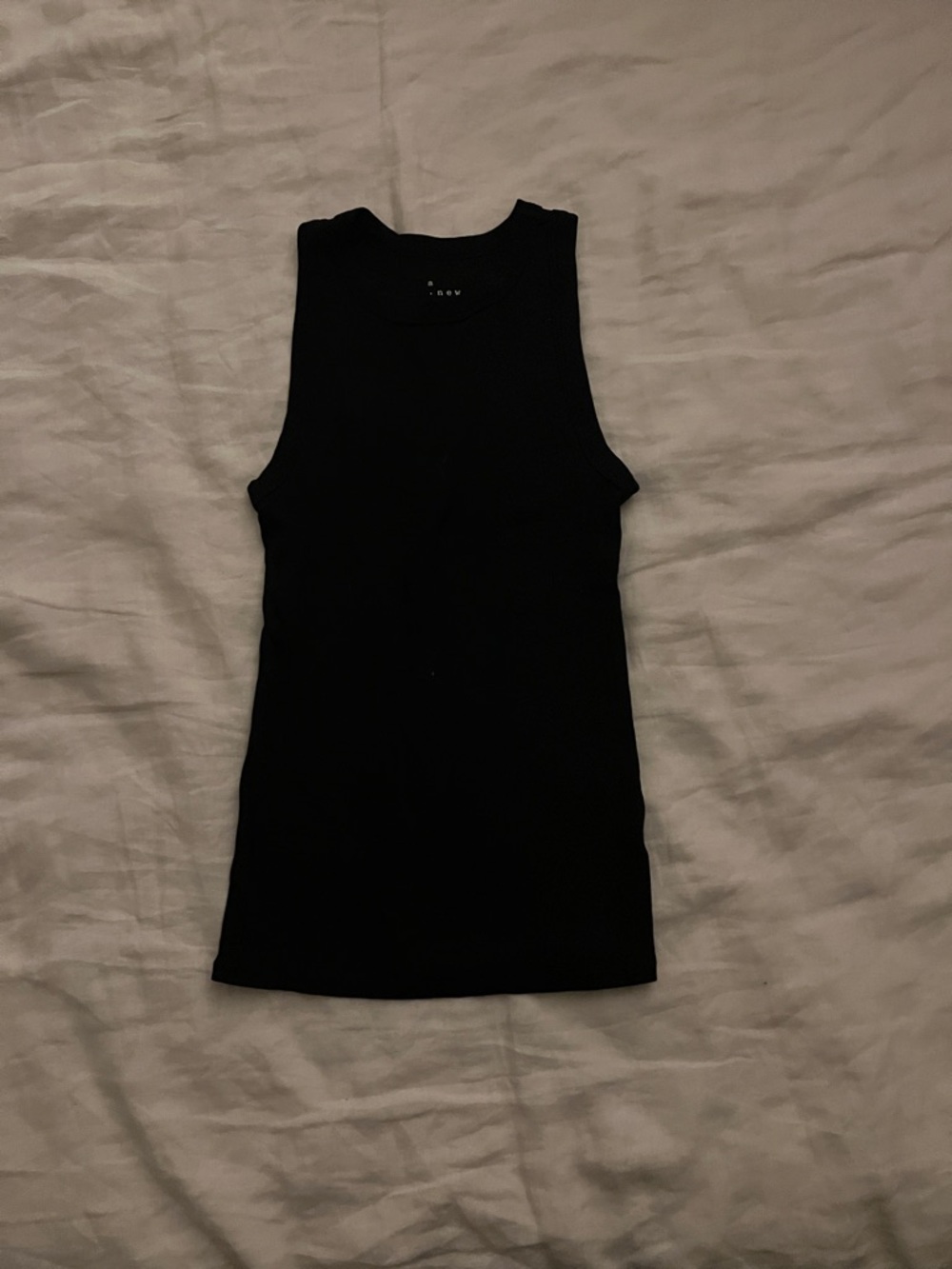 a new day Black Ribbed Crewneck Tank